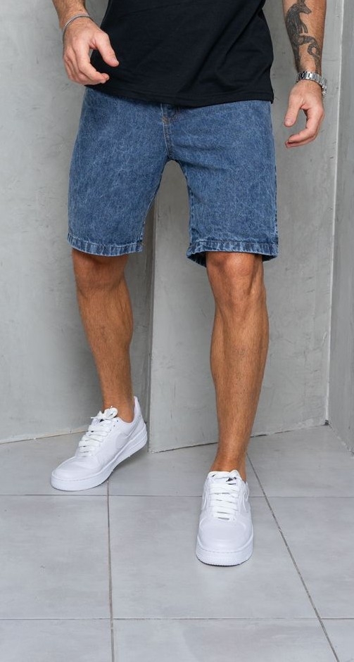 Bermudas Jeans Mom Azul Nevado - Imagen 2
