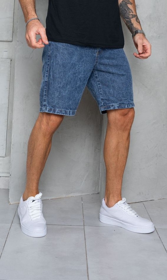 Bermudas Jeans Mom Azul Nevado - Imagen 3