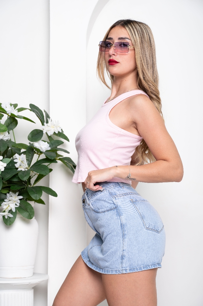 Queen Short Pollera Jeans Rigido - Imagen 3