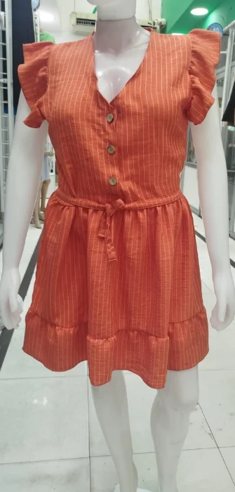 Vestido Rayado de Lino