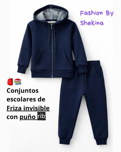 Conjunto Escolar  Algodón Frizado Peinado