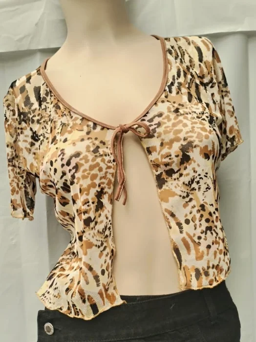 Remerita Tul con Nudo (animal Print)manga Corta