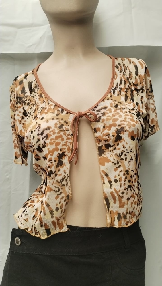 Remerita Tul con Nudo (animal Print)manga Corta - Imagen 2