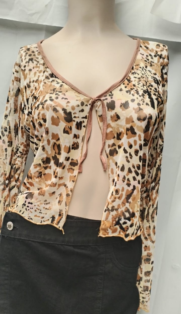Remerita Tul Animal Print Manga Larga - Imagen 2