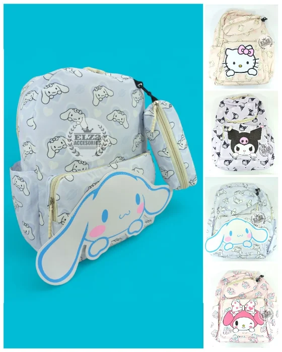 Mochila Sanrio con Aplique 14 Pulgadas