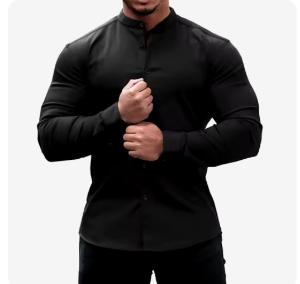 Camisas Elastizadas Cuello Mao de Poplin Importado
