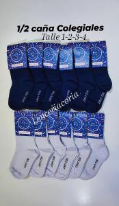 Medias 1/2 Colegiales Azul y Blanco