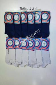 Soquete Colegial Azul y Blanco