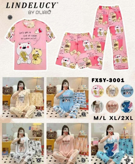 Pijamas Importados 3 Piezas -lenceria Micatu