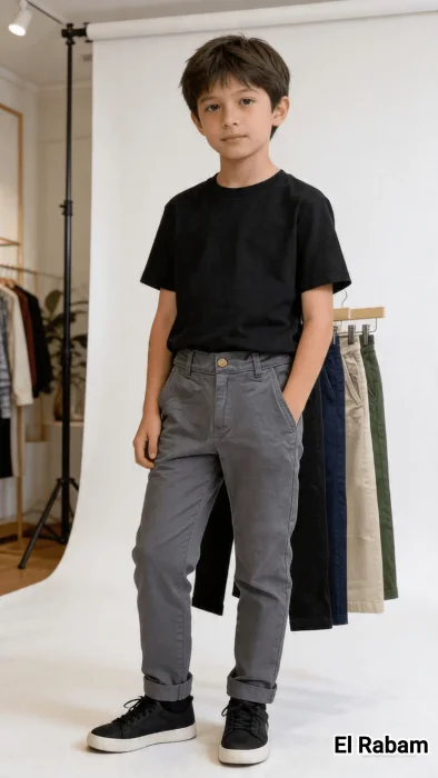Pantalon Chino de Gabardina Elastizada