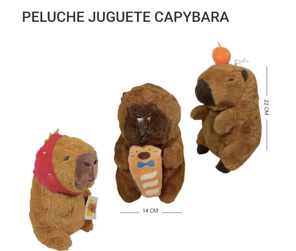 Peluche Capibara, Diferentes Tamaños Oferta - Imagen 2