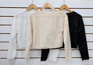 Top Crop M/larga - Jacquard C/lentejuela