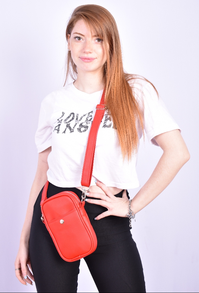 Morral Bandolera Porta Celular Ecocuero - Imagen 3