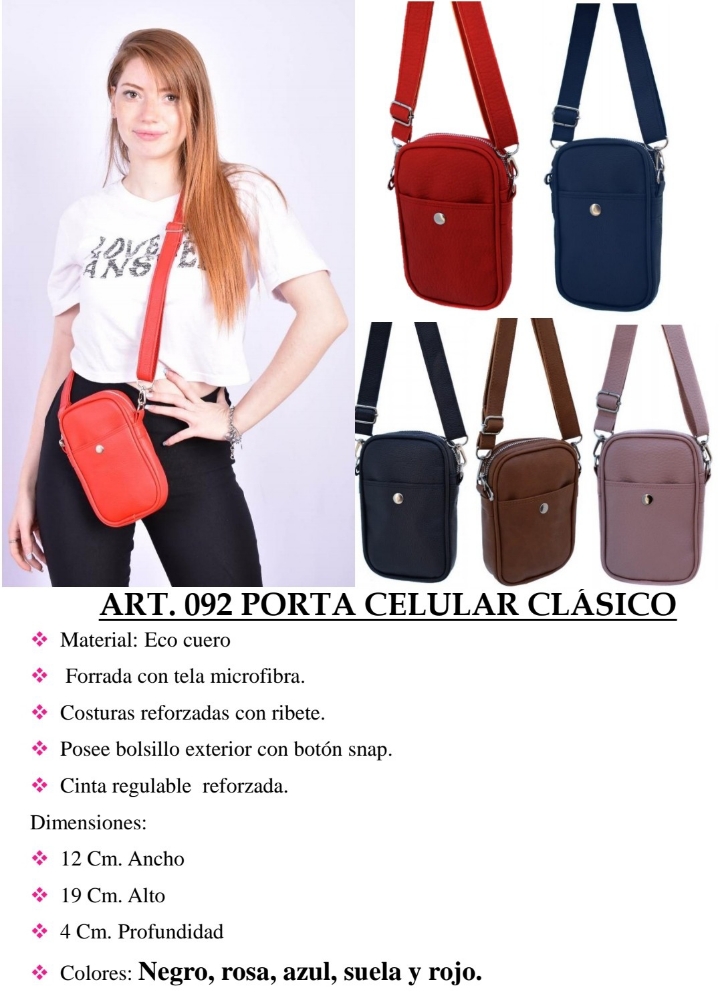 Morral Bandolera Porta Celular Ecocuero - Imagen 6
