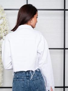 Campera Blanca Mom Desflecada. - Miniatura 3