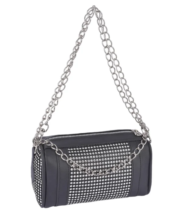 Bolso Morral Bandolera Strass con Correa de Cadena Andylu Accesorios