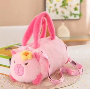 Cartera Bolsito Capybara Rosa Nenas Niñas con Correa Estilo Moda Accesorios - Miniatura 2