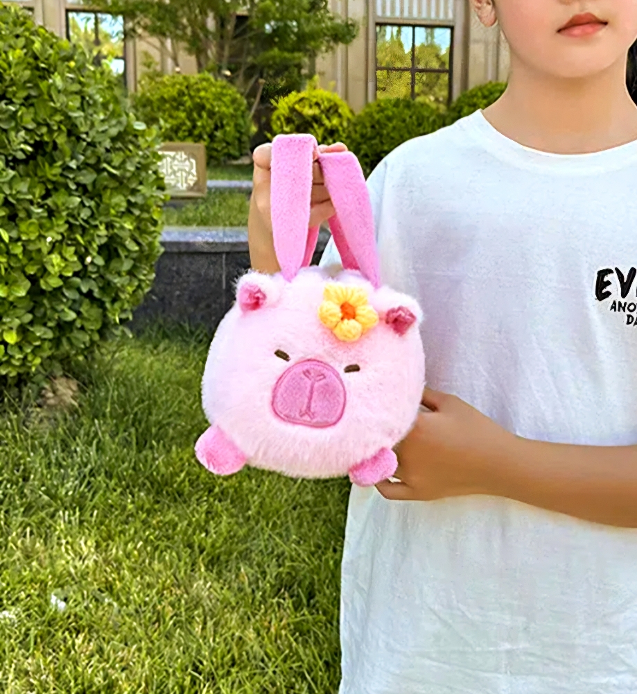 Cartera Capibara Rosa Infantil Niñas Nenas Moderno Cómodo Suave Calidad Tendencia - Imagen 4