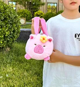 Cartera Capibara Rosa Infantil Niñas Nenas Moderno Cómodo Suave  Calidad Tendencia - Miniatura 4