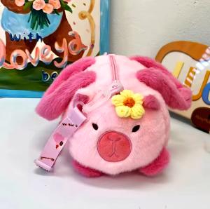 Cartera Capibara Rosa Infantil Niñas Nenas Moderno Cómodo Suave  Calidad Tendencia - Miniatura 8