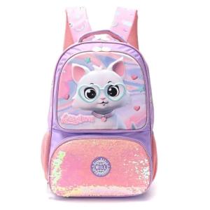 Mochila Escolar Gatito Lentes con Lonchera y Cartuchera Incluida