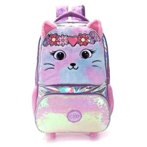 Mochila Carrito Gatito Peluche con Lonchera y Cartuchera Incluida. - Miniatura 1