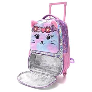 Mochila Carrito Gatito Peluche con Lonchera y Cartuchera Incluida. - Miniatura 2