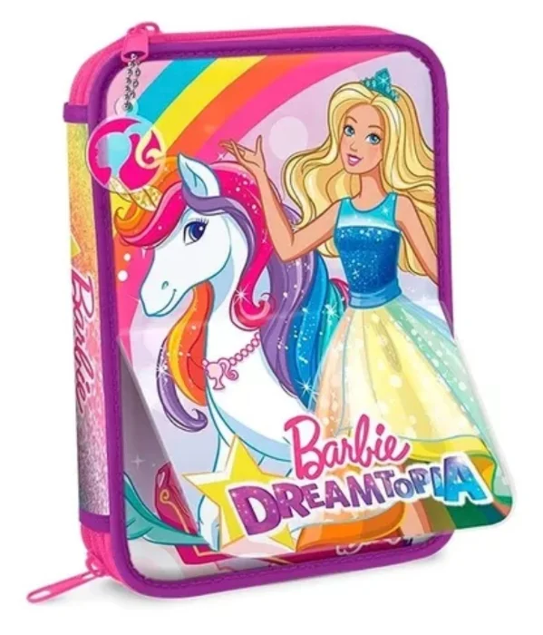 Cartuchera 2 Pisos Barbie con Tapa Reversible