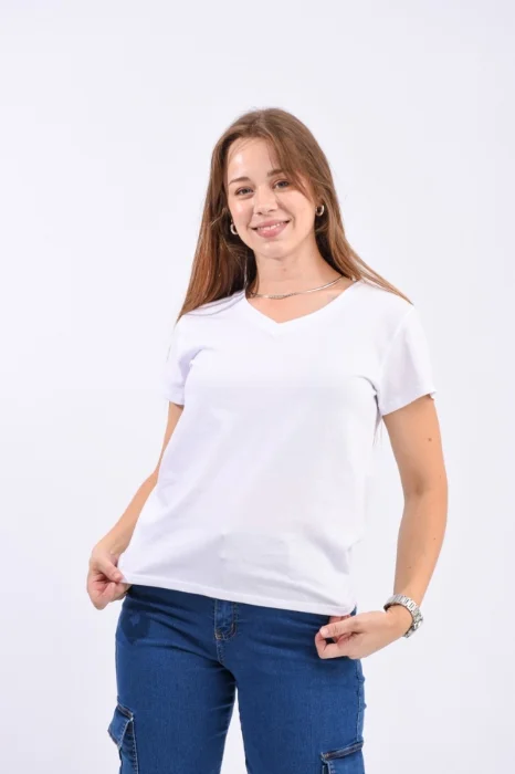 Remera Escote en V Algodón Peinado Premium