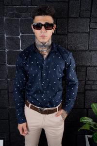 Camisa Azul Monitos