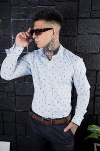 Camisa Celeste Plumas