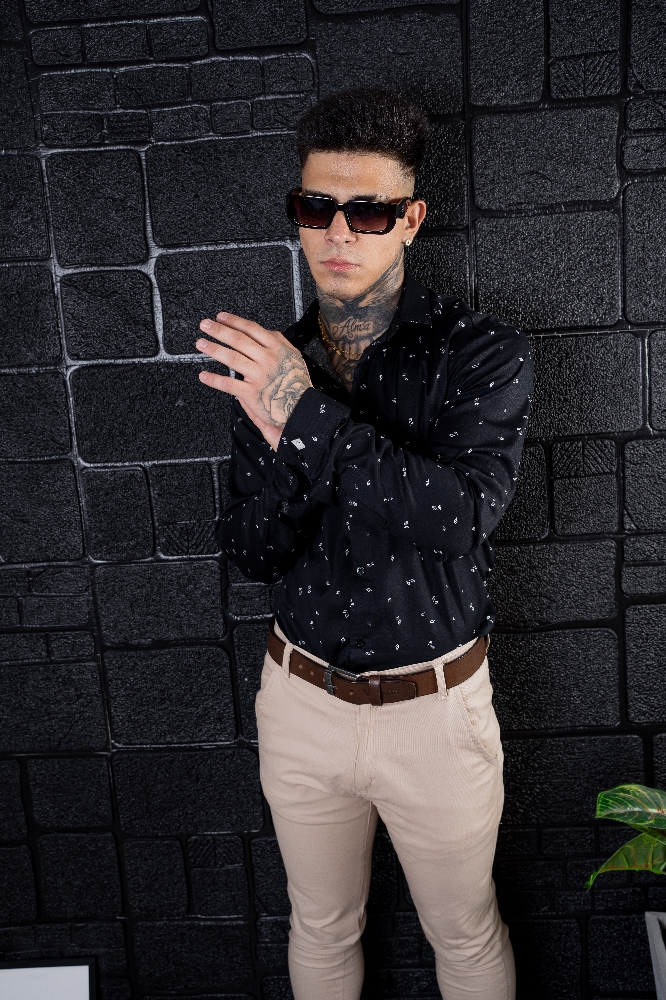 Camisa Negra Hojas - Imagen 3