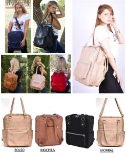 Mochila- Morral -bolso Triple Función  Ecocuero Andylu Accesorios