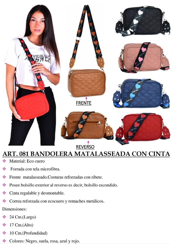 Bandolera Matalasseada  con Cinta  Andylu Accesorios - Imagen 4