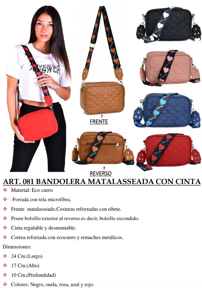 Bandolera Matalasseada con Cinta Andylu Accesorios - Imagen 4