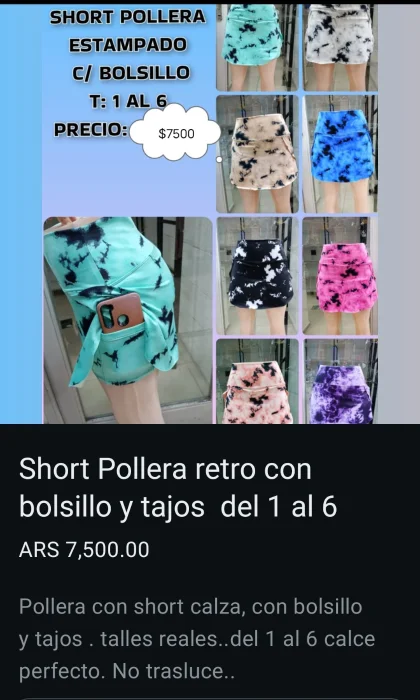 Short Pollera Retro Sublimado