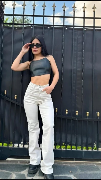 Wide Leg Semi Elastizado Tiro Alto