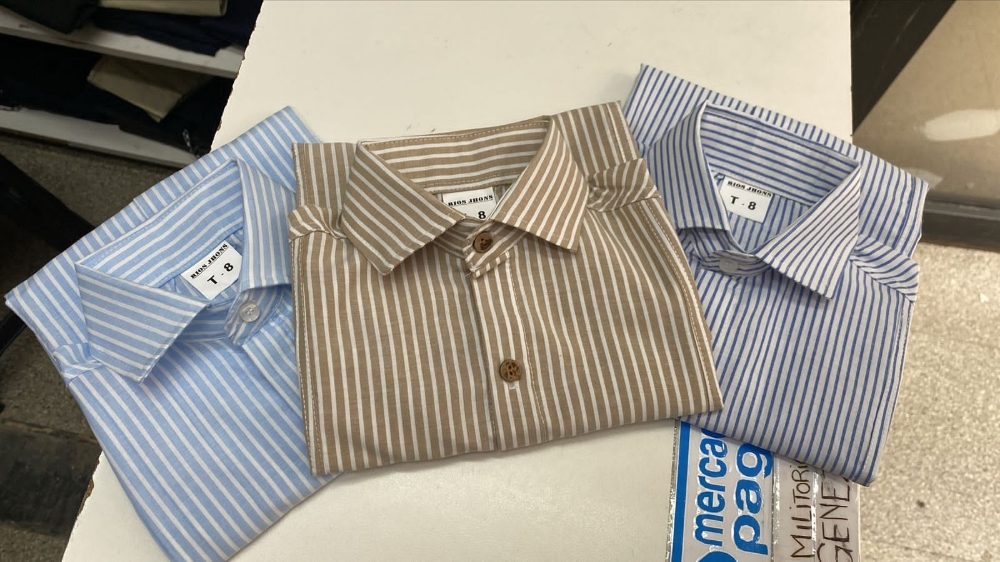 Camisa Niño Manga Corta Rayada - Imagen 2