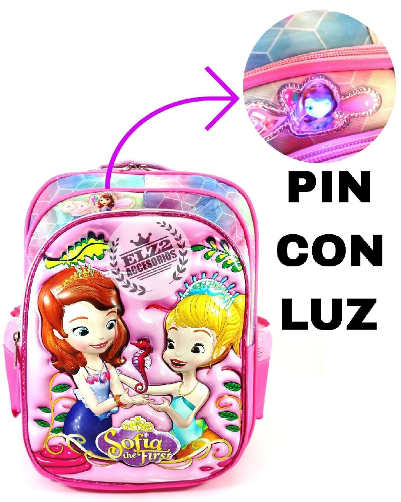 Mochilas Personajes de Nena 3d 18 Pulgadas con Detalle de Luz - Imagen 4