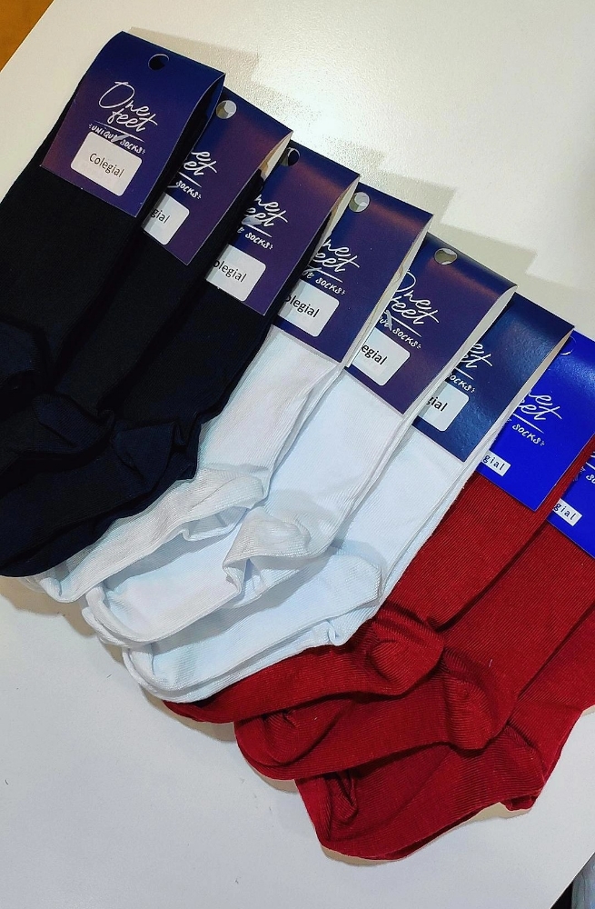 Medias Colegial Azul, Blanco y Bordo - Imagen 2