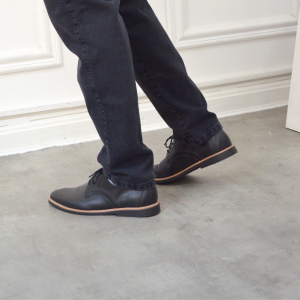 Zapato de Vestir Cuero Vacuno Negro Suela Marron Chocolate Formal Zapatilla - Miniatura 3