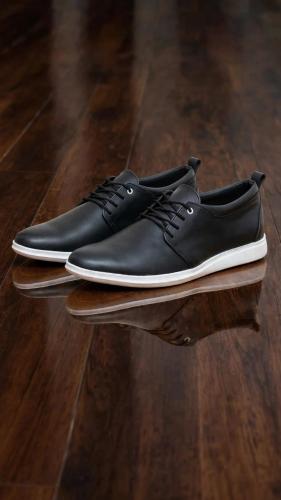 Zapato de  Vestir Cuero Vacuno Negro Blanco Suela Marron Chocolate