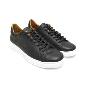 Cuero Vacuno Zapatilla Negra Blanca Suela Chocolate