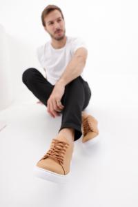 Cuero Vacuno Zapatilla Suela Marron Chocolate Blanca - Miniatura 3