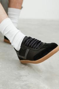 Cuero Vacuno Zapatillas Negras Blancas Marron Chocolate Adidas - Miniatura 2