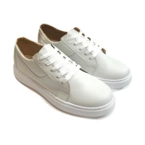 Cuero Vacuno Zapatillas Negras Blancas Suela Marron - Miniatura 2