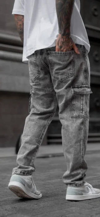 Pantalon Cargo Gris