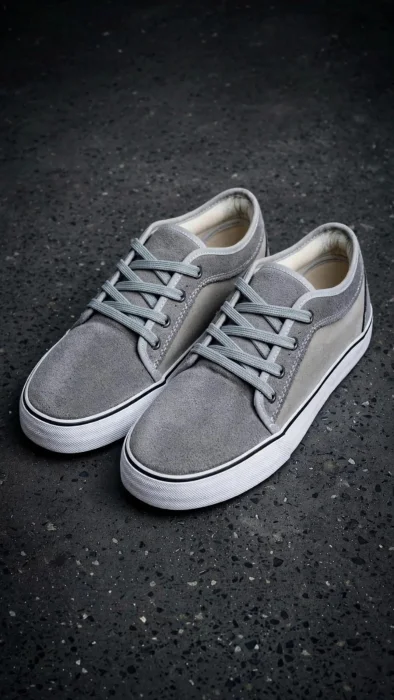 Zapatillas Gris Negras Blancas Bordo Azul
