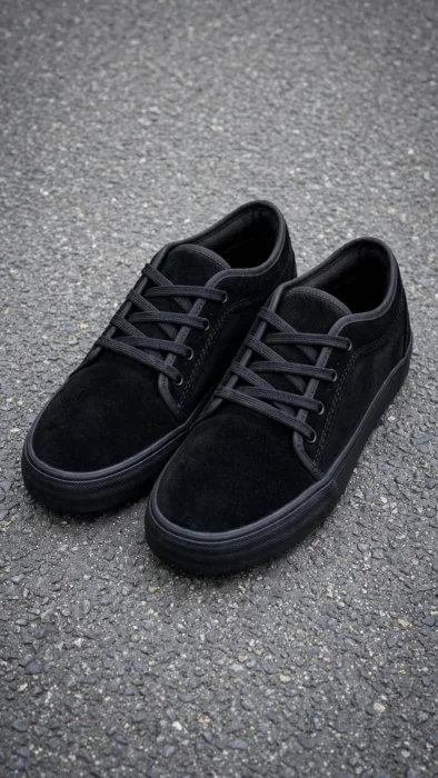 Zaptillas Gamuza Negra Suela Marron Chocolate Blanca Azul