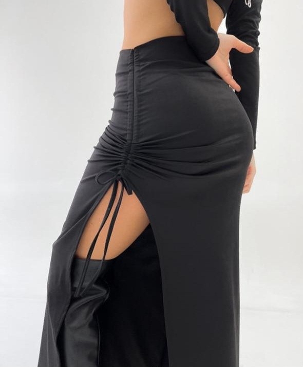 Pollera Larga Frunce Tiras - Imagen 2